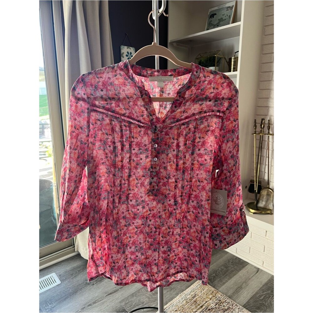 Juniper + Lime Pink Floral Button-Down Shirt